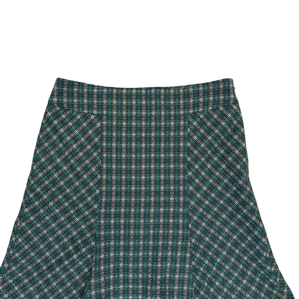 Women’s 8 Wool Blend Academia Plaid Preppy Flared Hem Above Knee Skirt LOFT - Picture 2 of 5